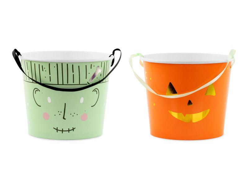 Partydeco Einweggeschirr Süssigkeiten Eimer Mix,13.5 cm Halloween Eimer