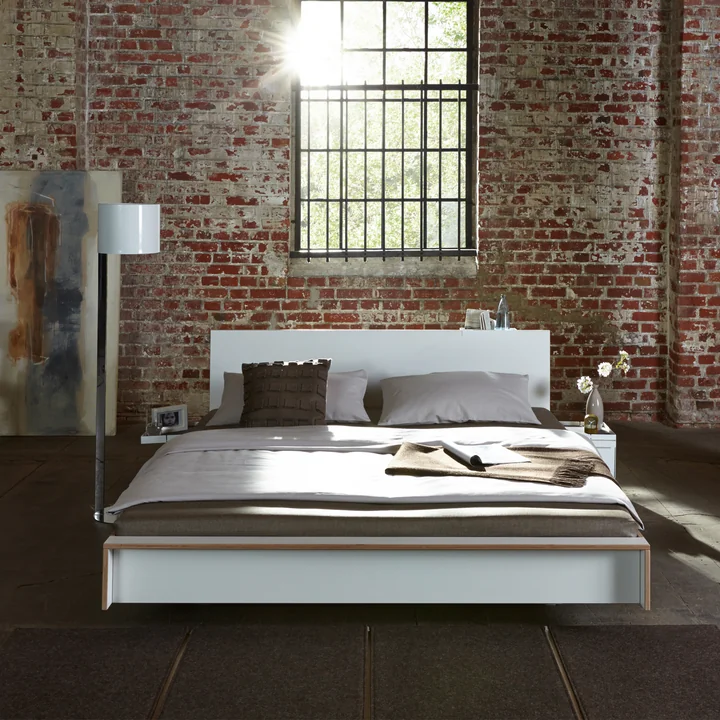 Müller Small Living - Flai Bett, Komforthöhe, 180 x 200 cm, CPL weiss