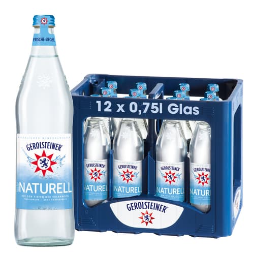 Gerolsteiner Mineralwasser Naturell Kiste 12x0,75 l Glas (MEHRWEG)