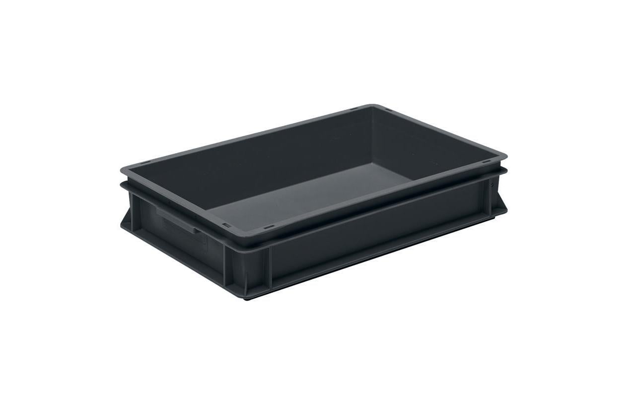 Stapelbehälter RAKO ESD 600 x 400 x 117 SchwarzStapelbox mit Muschelgriffen, Antistatisch