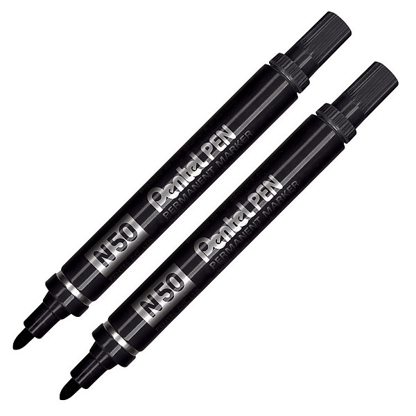2 marqueurs permanents Pentel  N50 coloris noir