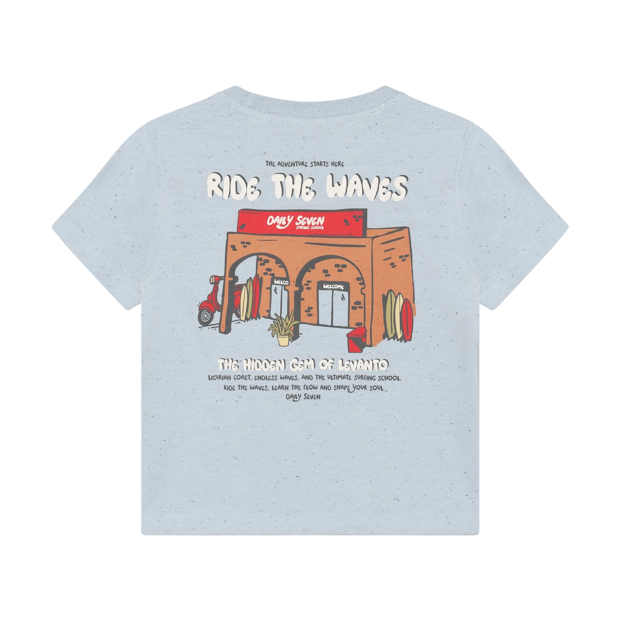 Daily7 Daily7 t-shirt backprint celestial blue