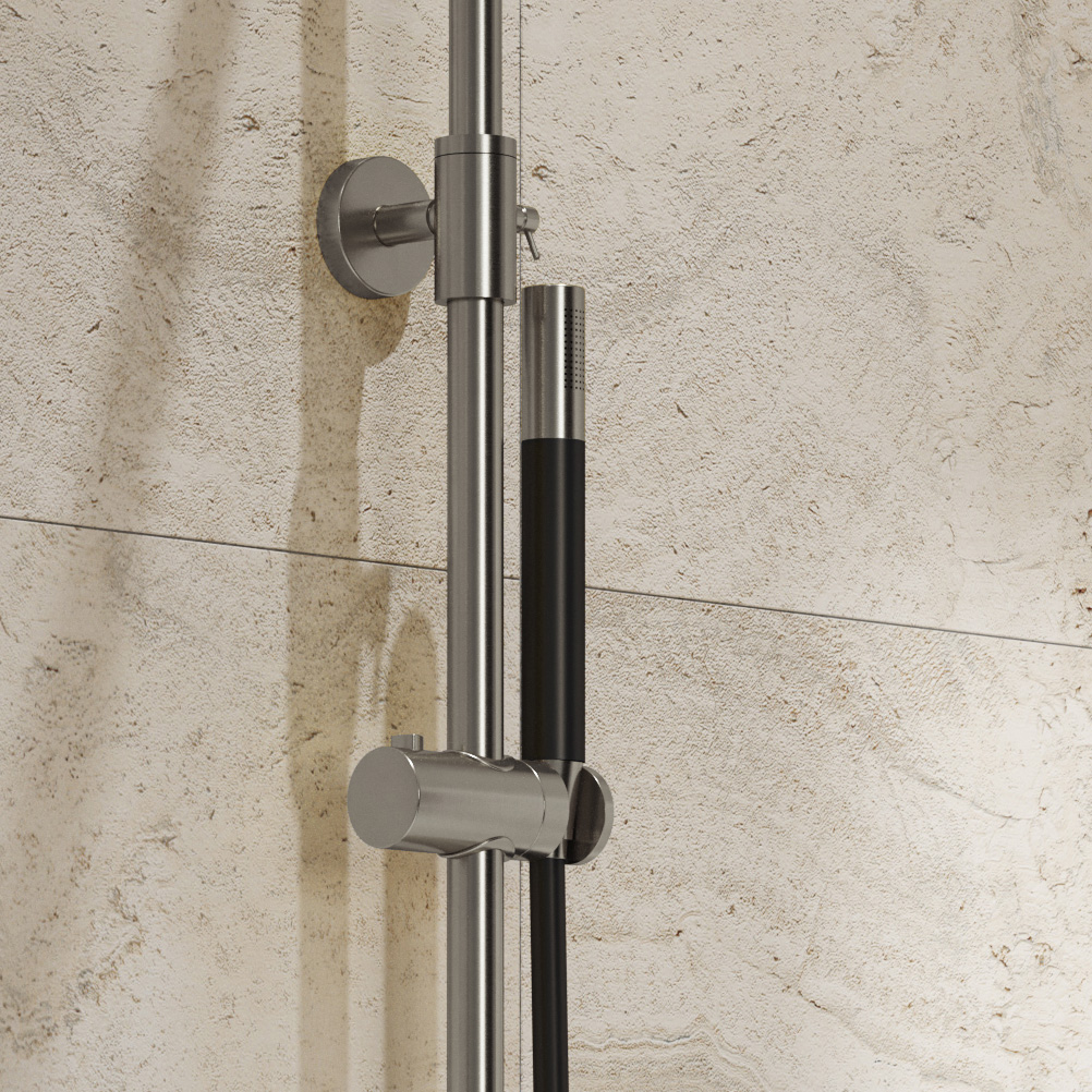 Saniclear Exclusive Curved Pro opbouw regendouche RVS met 20cm hoofddouche