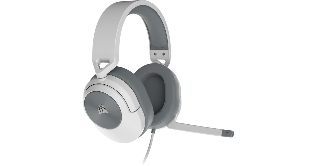 CorsairHS55 STEREO  over-ear gaming headset  (Wit/grijs, Pc, Mac, Xbox Series X | S, PS5)