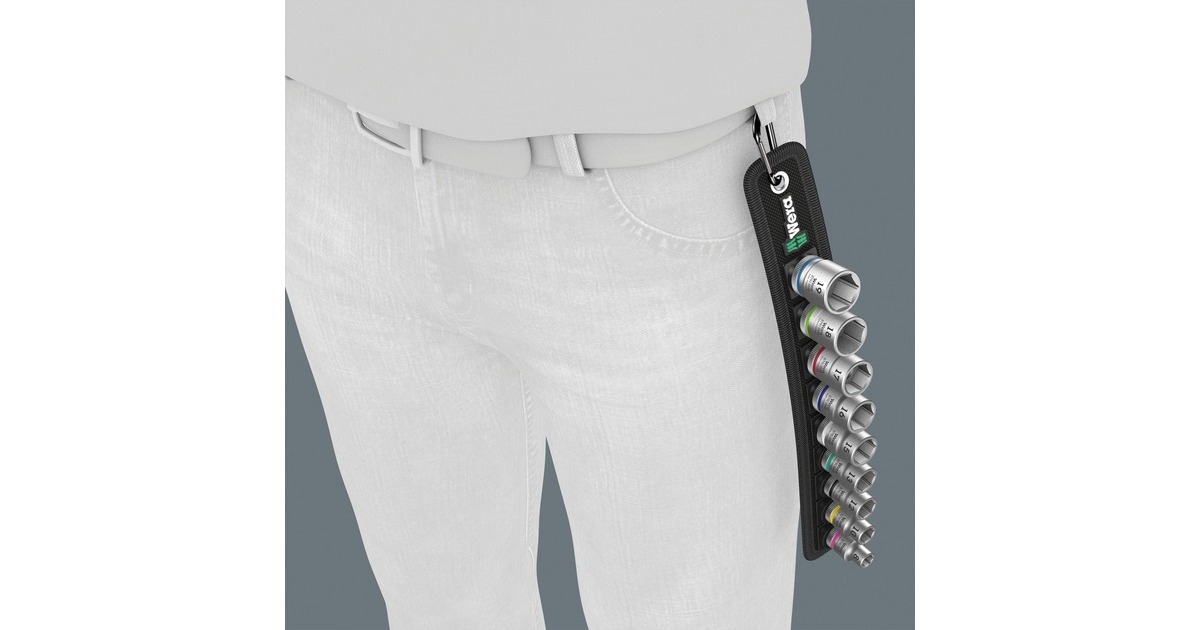 WeraBelt B 4 Zyklop Doppen set dopsleutel  (Zwart/zilver, 9-delig, met 3/8