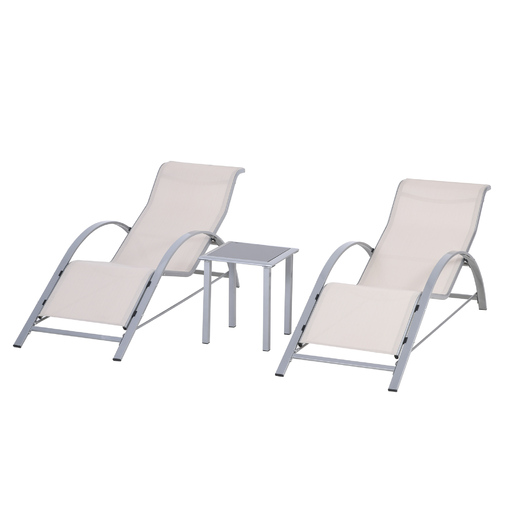 espreguiçadeiras e mesa Outsunny