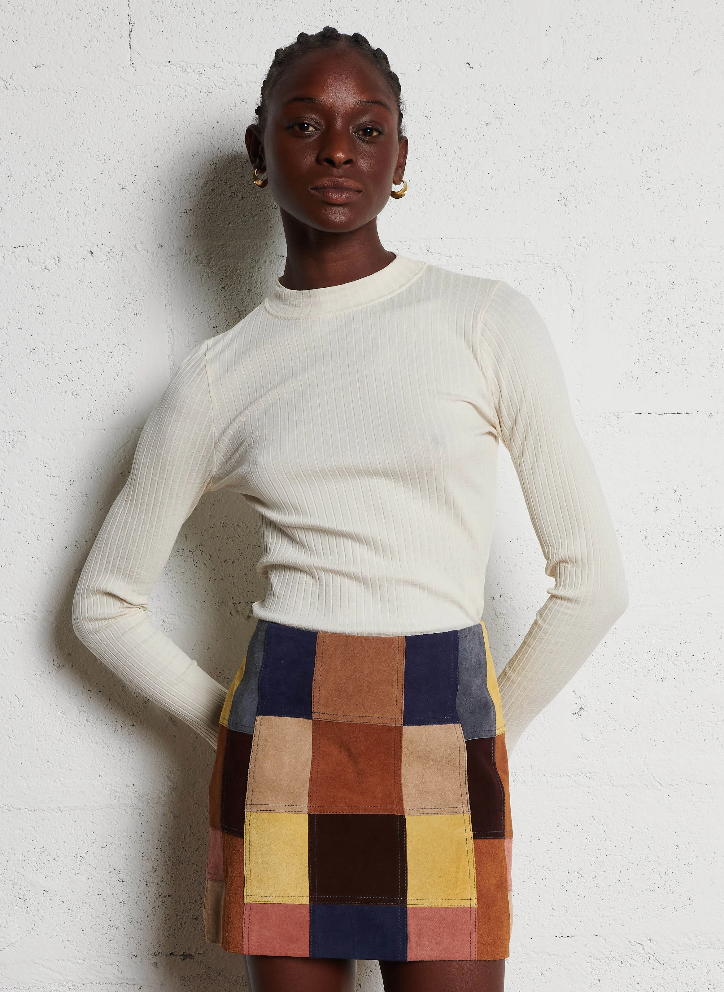 TIBO - Pull col rond en coton mélangé | Beige