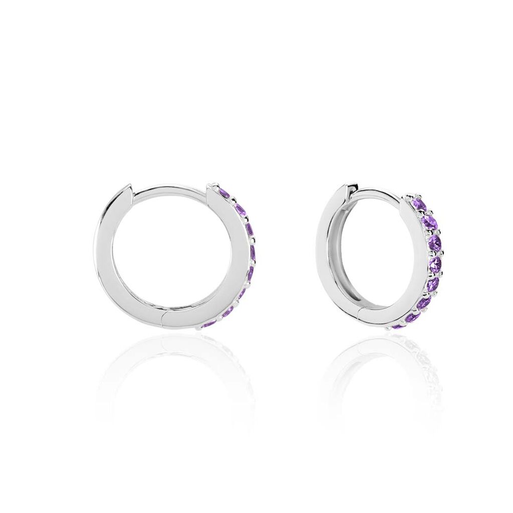 Créoles Rio Argent Blanc Oxyde De Zirconium