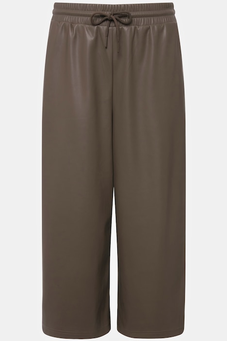 Culottes, Wide Legs, Fakeleder, Elastikbund