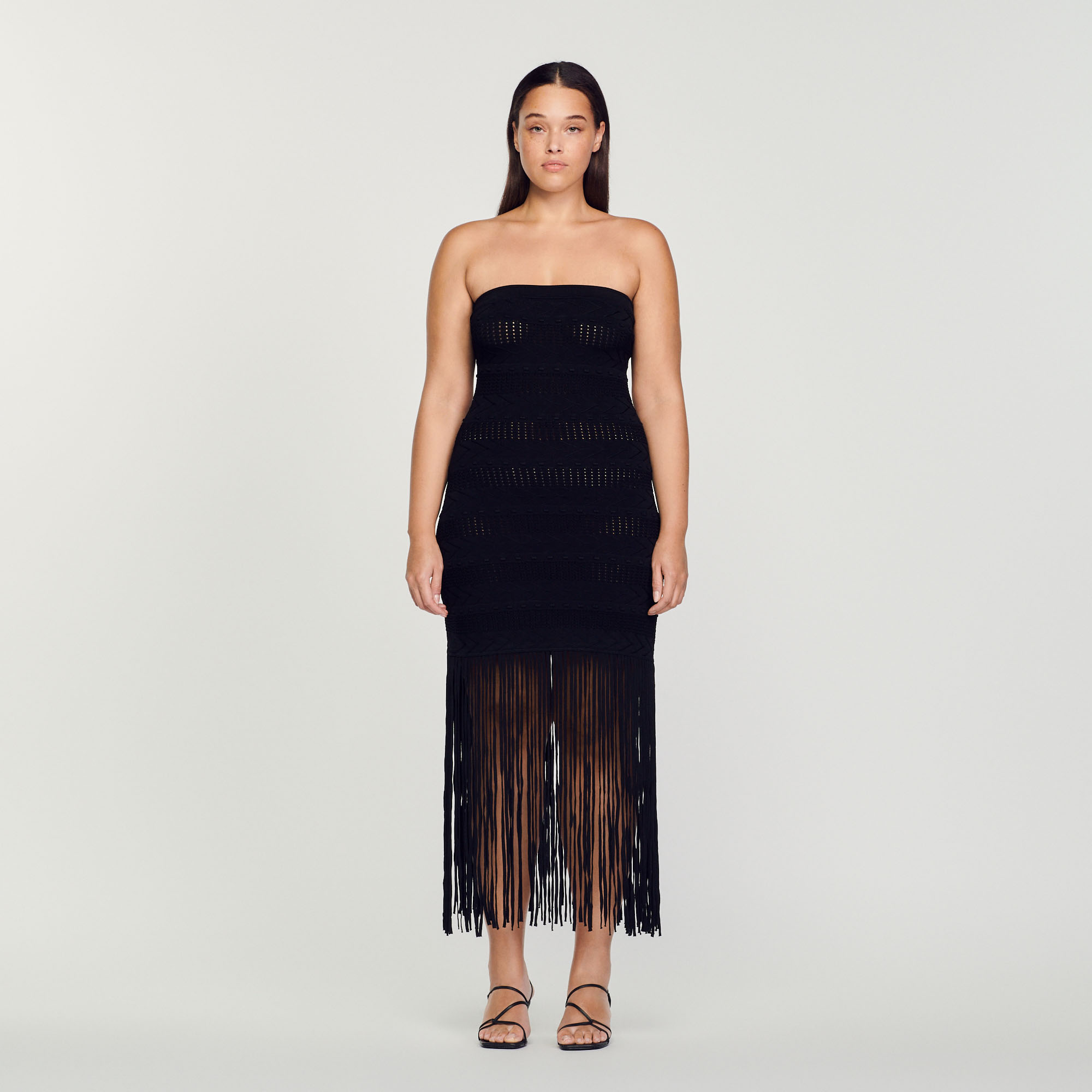 Robe bustier frangee