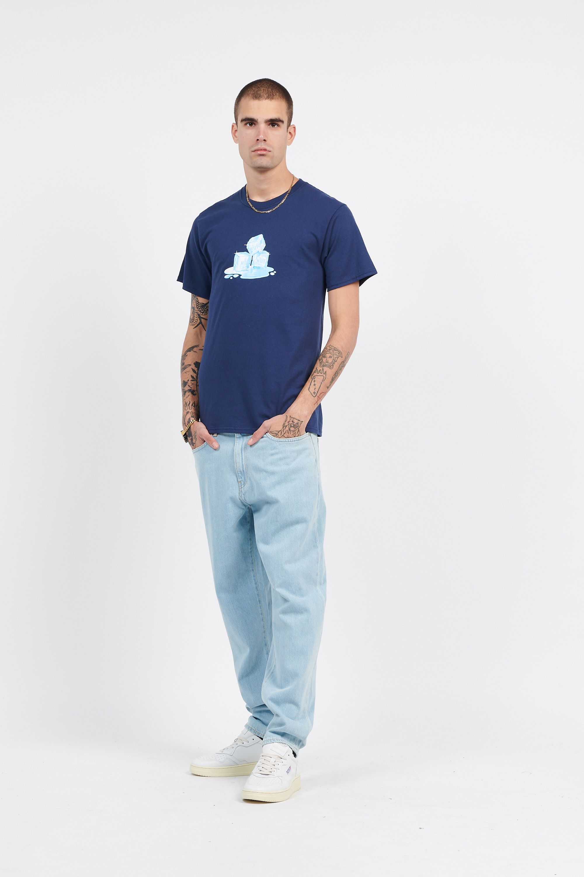 HUF T-SHIRT ON THE ROCKS Bleu