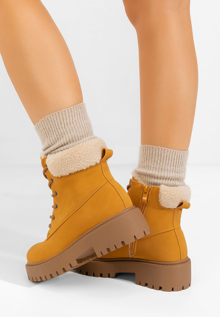 Bottines à lacets femme jaunes Pavira