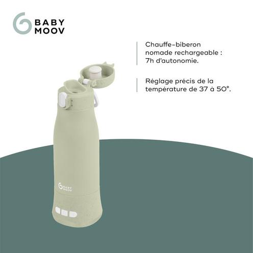 Chauffe-biberon nomade Moov & Feed - Vert sauge - BABYMOOV