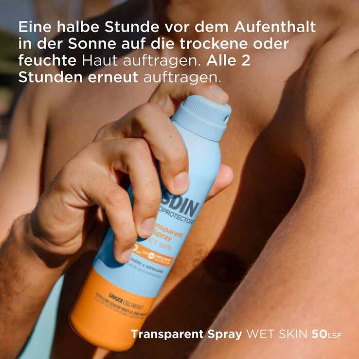ISDIN Fotoprotector Wet Skin transparent Spray LSF 50, 100 ml