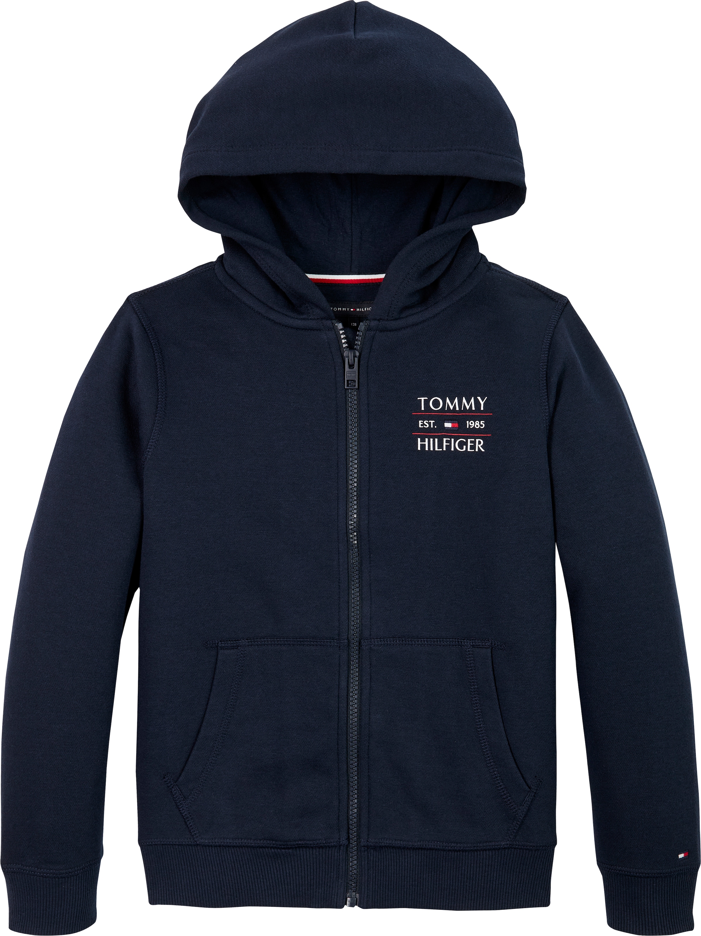 Tommy Hilfiger Kapuzensweatjacke »TOMMY FLAG HILFIGER ZIP HOODIE«, mit Kängurutasche, Logo
