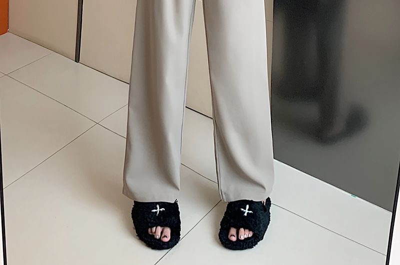 Dovitade - High Rise Plain Straight Leg Slacks