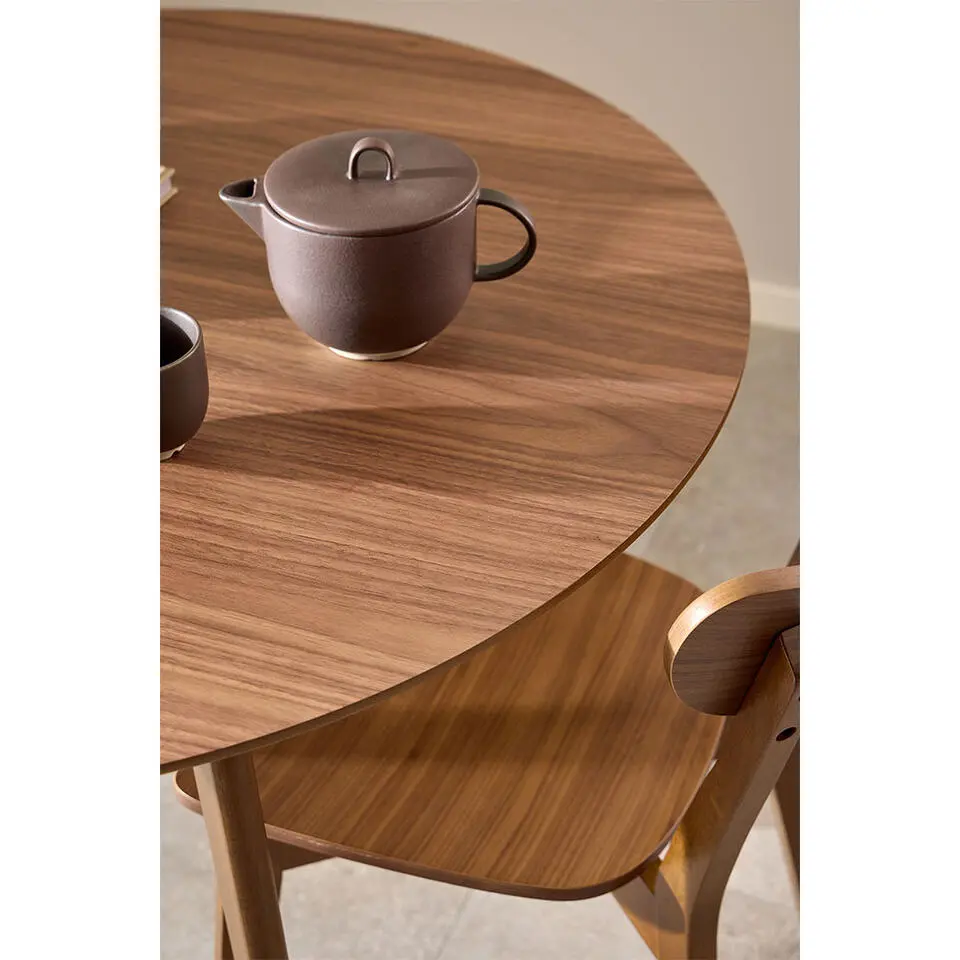Eettafel Walnoot Rond - 105x105x76cm - Levi