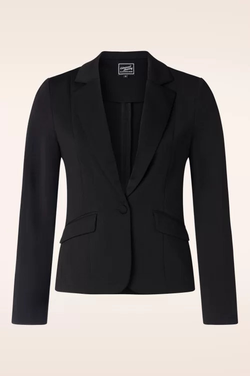 Glamour Bunny Business Babe Diadora Travel Blazer in Black