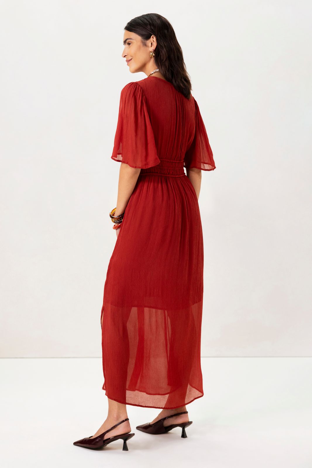 Donkerrode maxi jurk