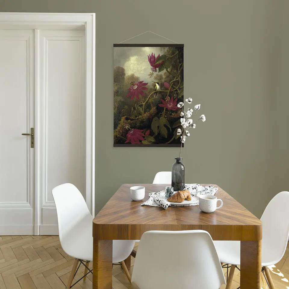 Hangende Poster Linnen Schemerige Schoonheid Jungle Kolibrie 100x70cm
