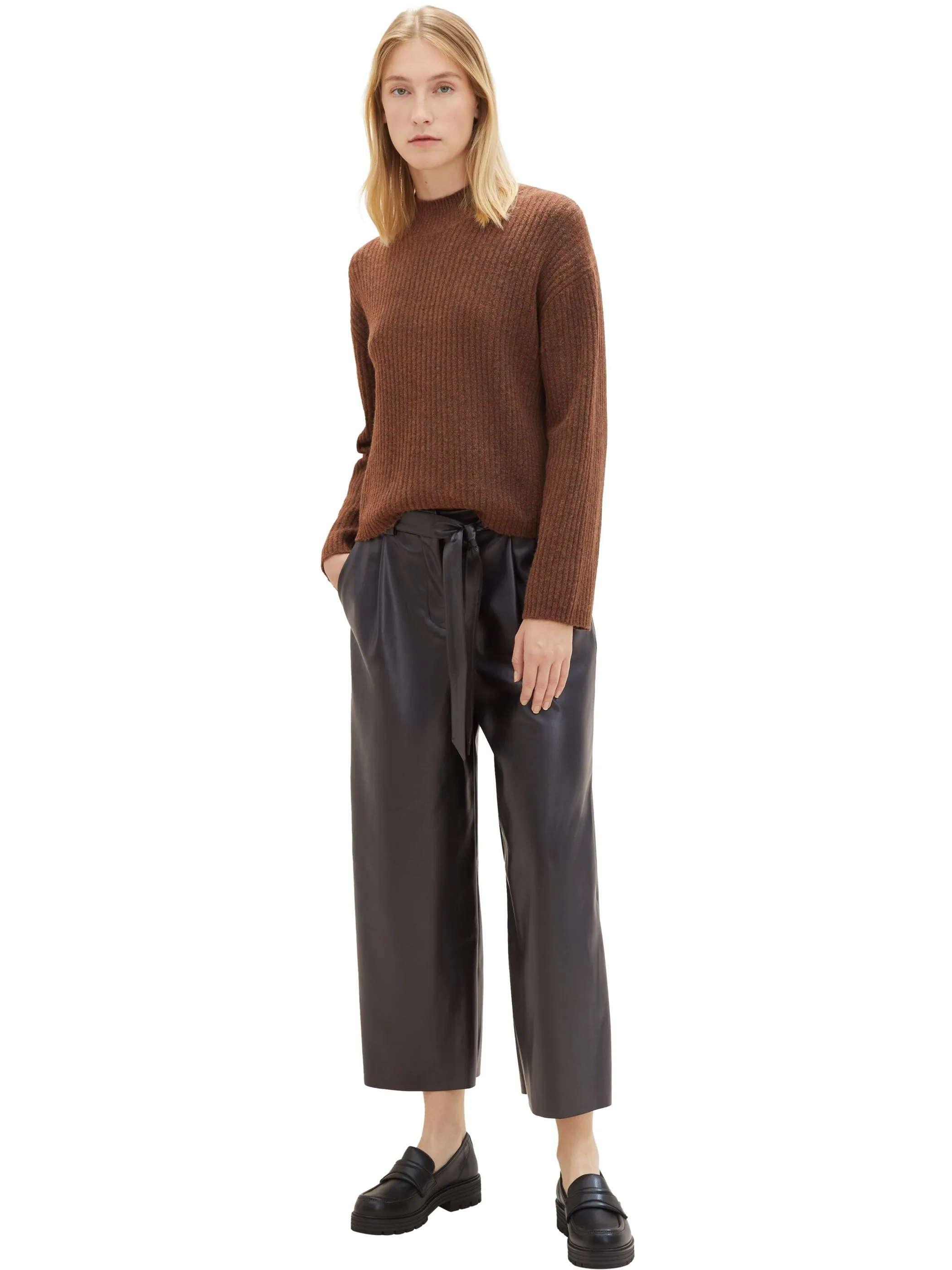 Damen Culotte Hose in Lederoptik