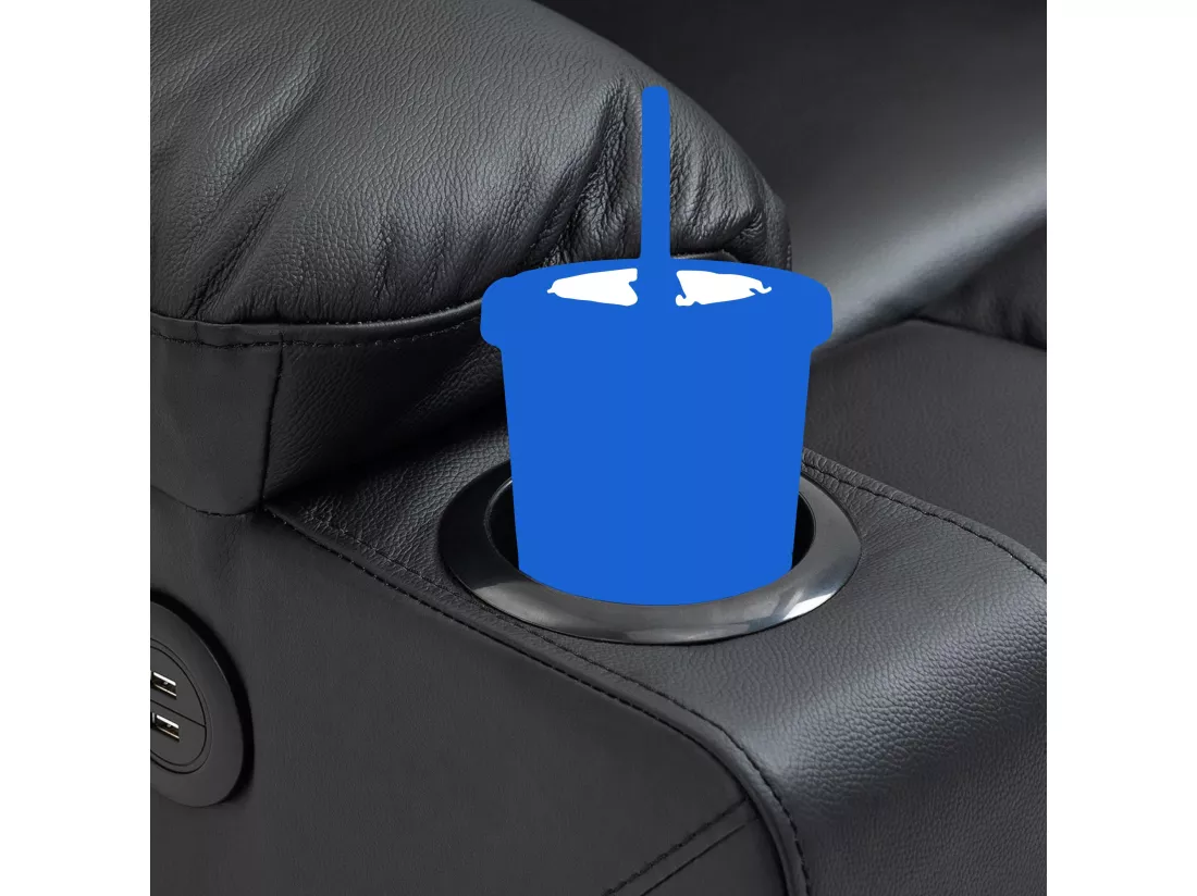 Fauteuil - Véritable cuir - Noir - Andover