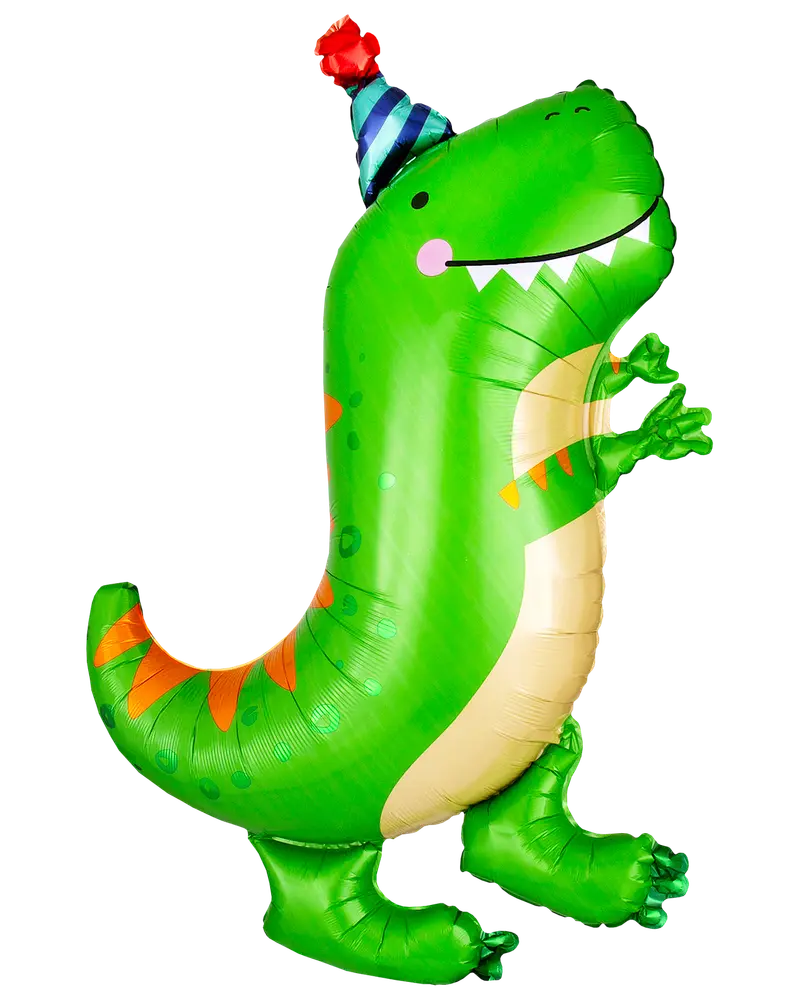 Folieballon 70 cm - Dino med hat