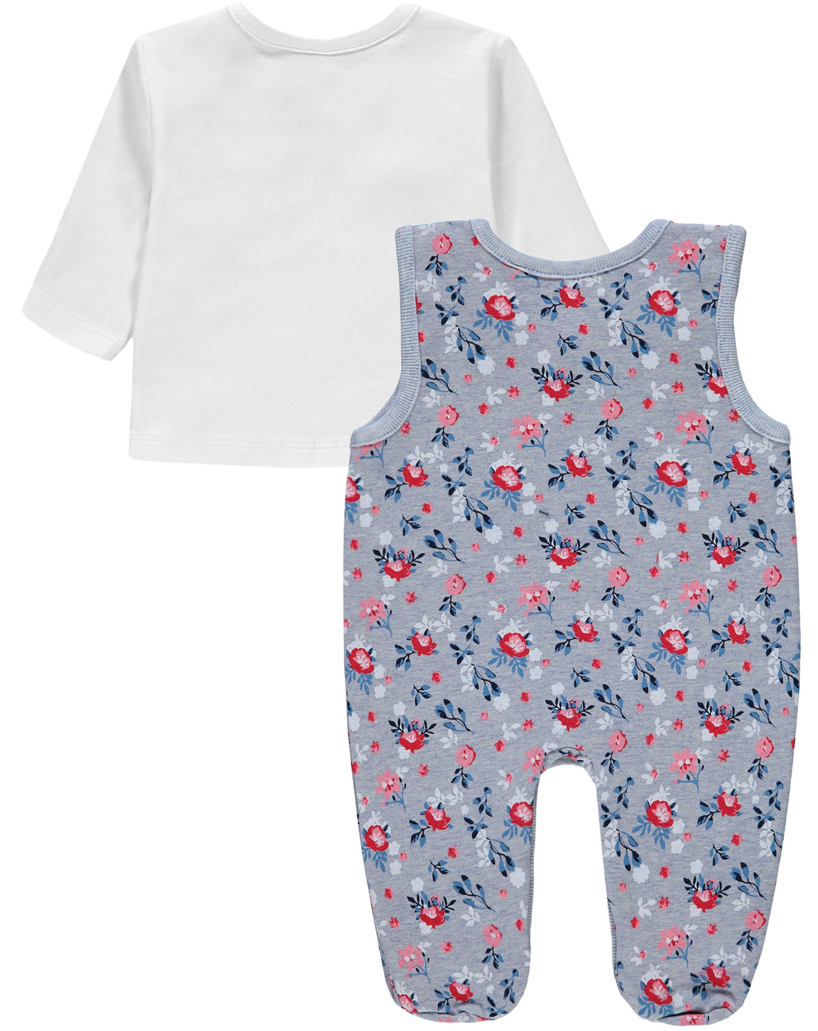 Strampler MARINE SUMMER mit Langarmshirt in hellblau