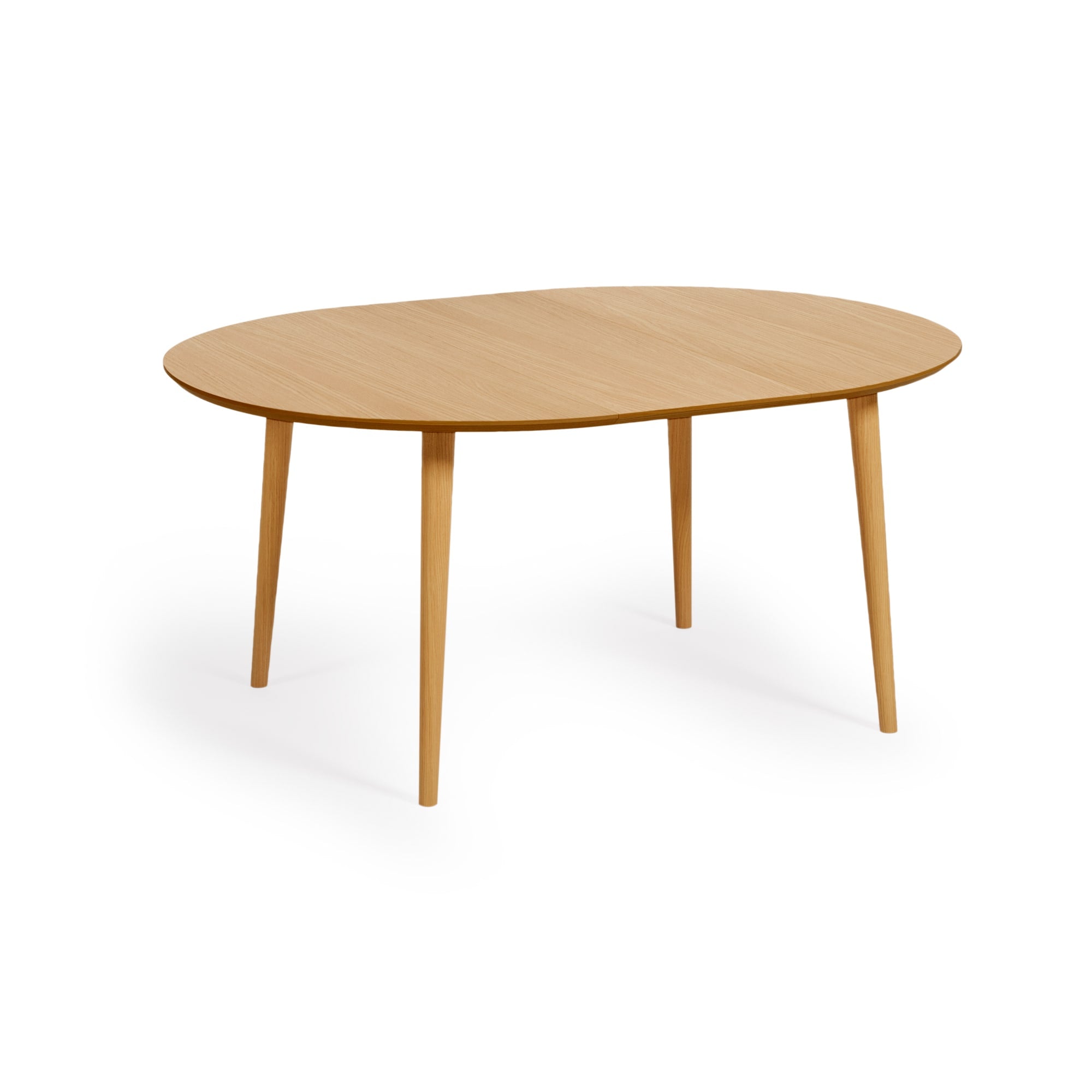 Kave Home Oqui Eettafel Uitschuifbaar Rond - 120|200 x 120 cm - Eiken