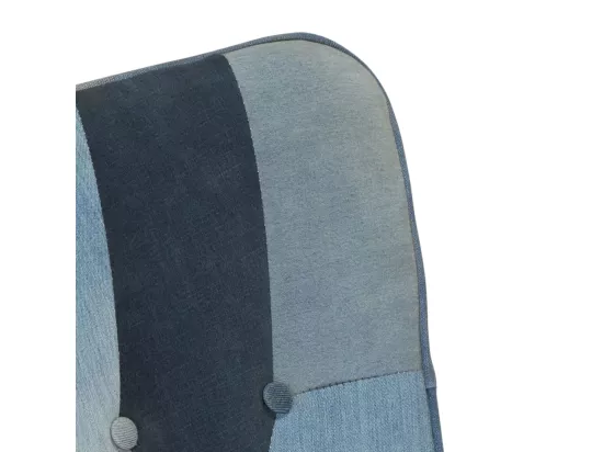 Chaise à bascule avec repose-pied Denim Bleu Toile patchwork