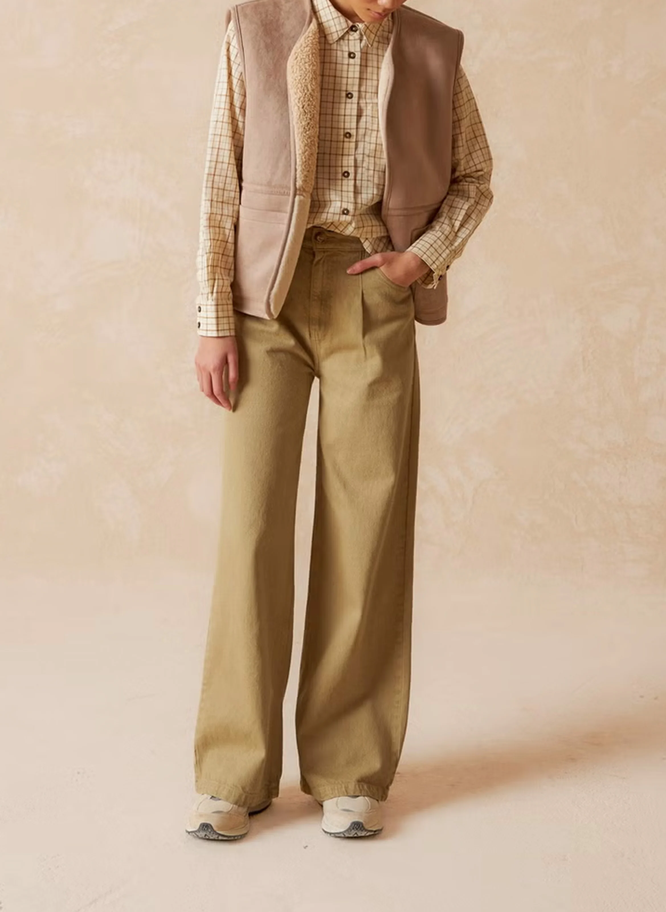Veste col rond en sherpa | Blanc