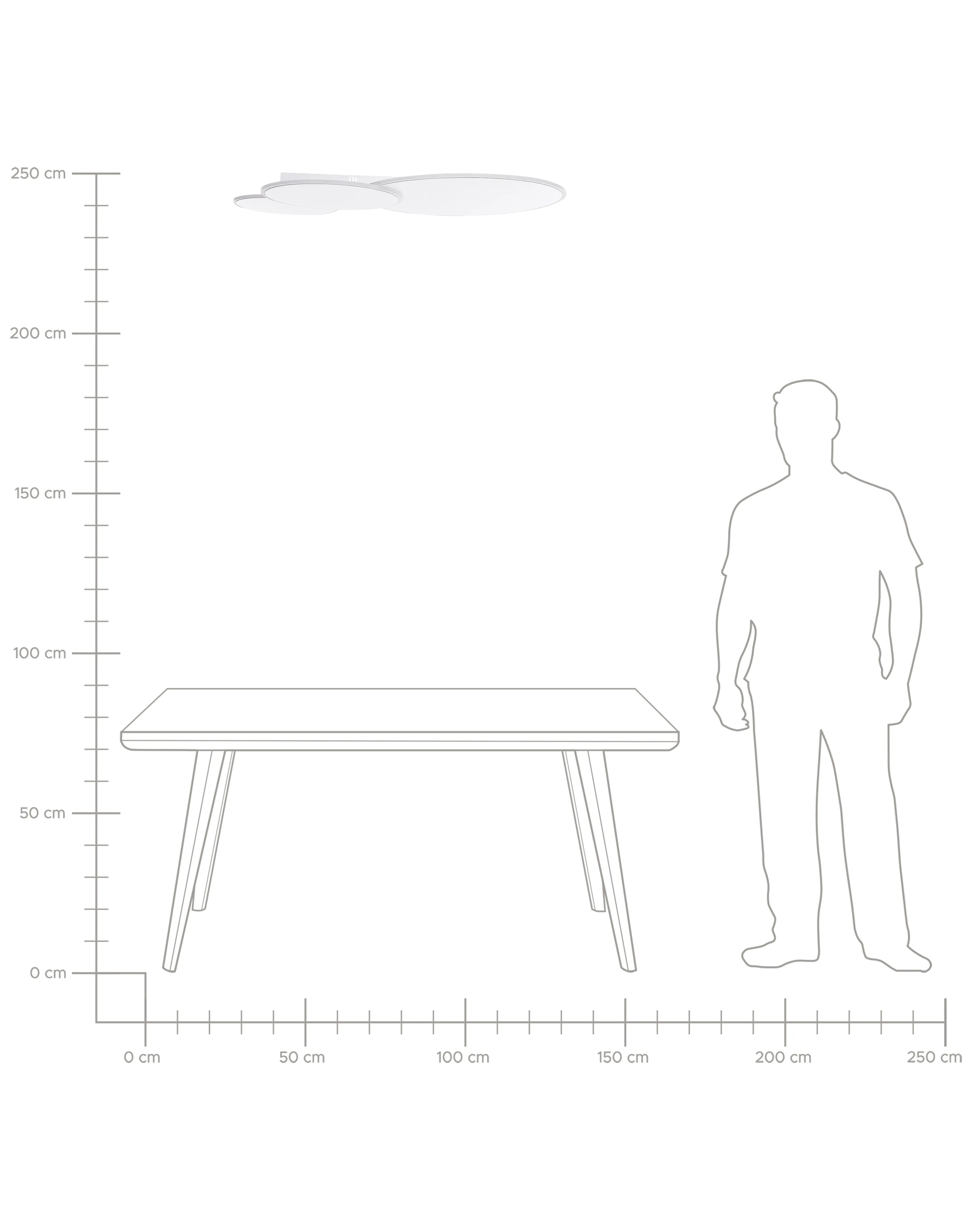 LED plafondlamp GABRIK met dimmer Metaal Wit