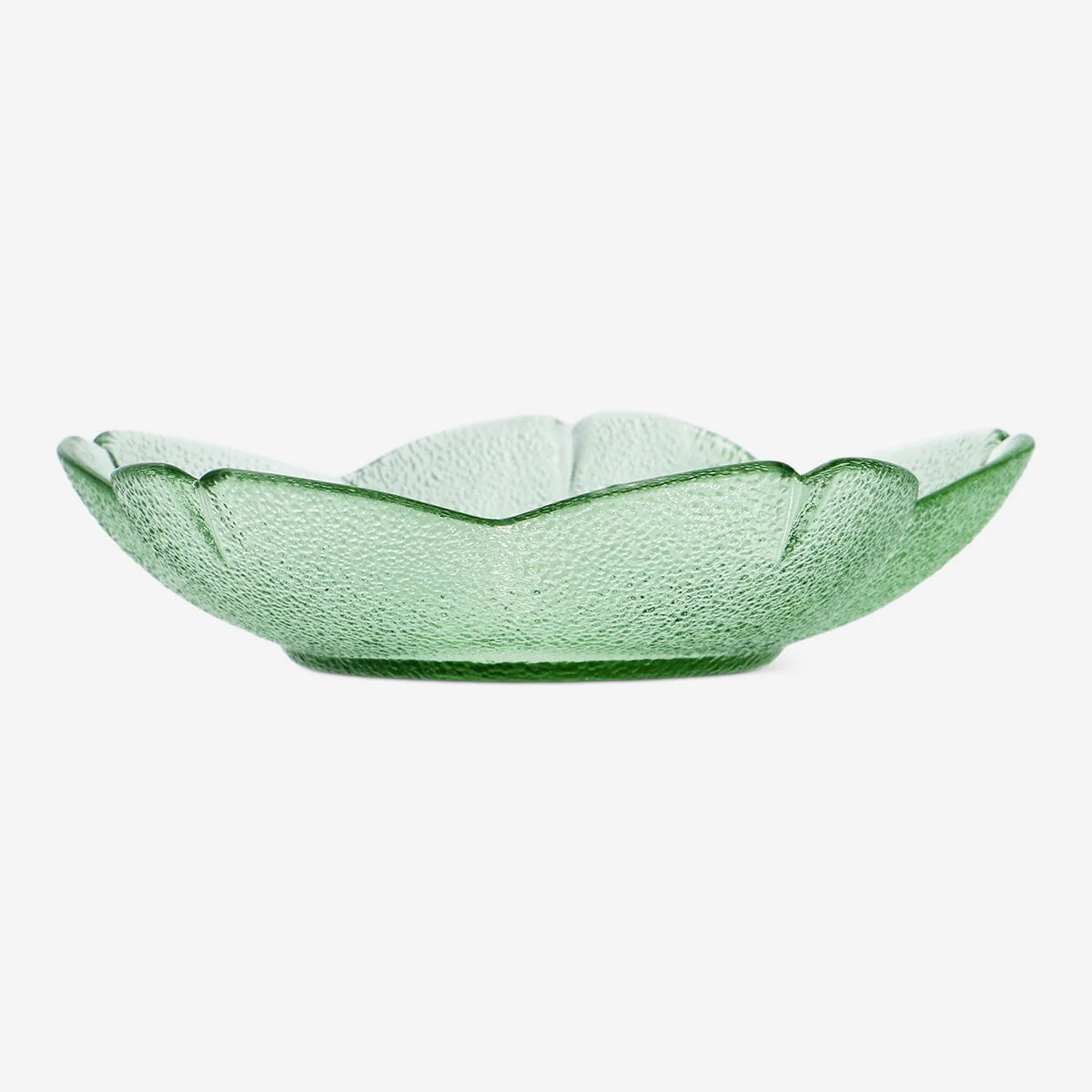 Grøn blomstertallerken - 17 cm