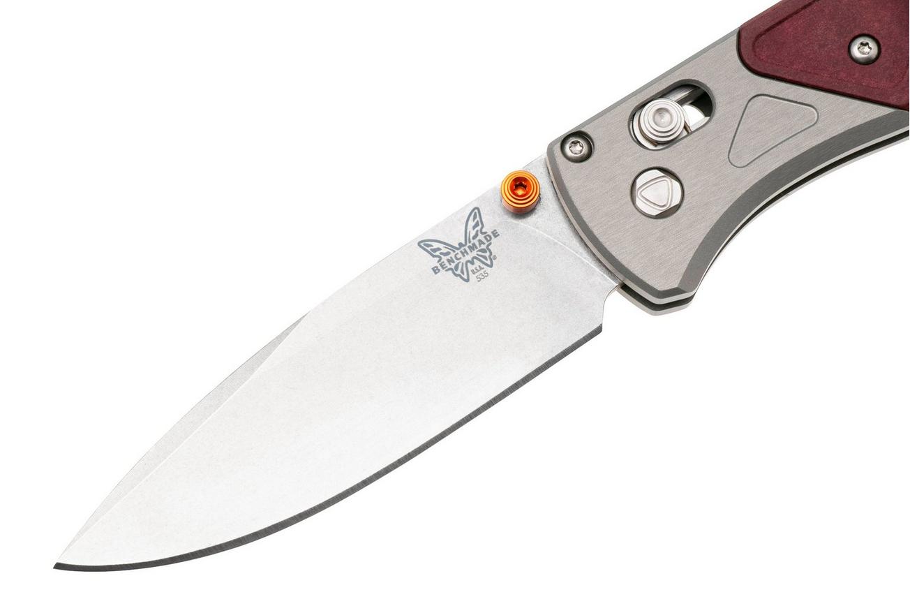 Benchmade Bugout 535-09 Stonewashed CPM S90V, Gray Aluminum Redstone Richlite, zakmes