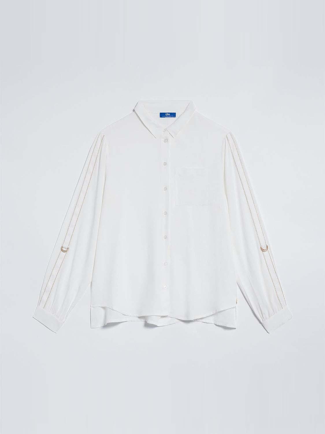 Chemisier Femme Manches Longues Viscose Blanc