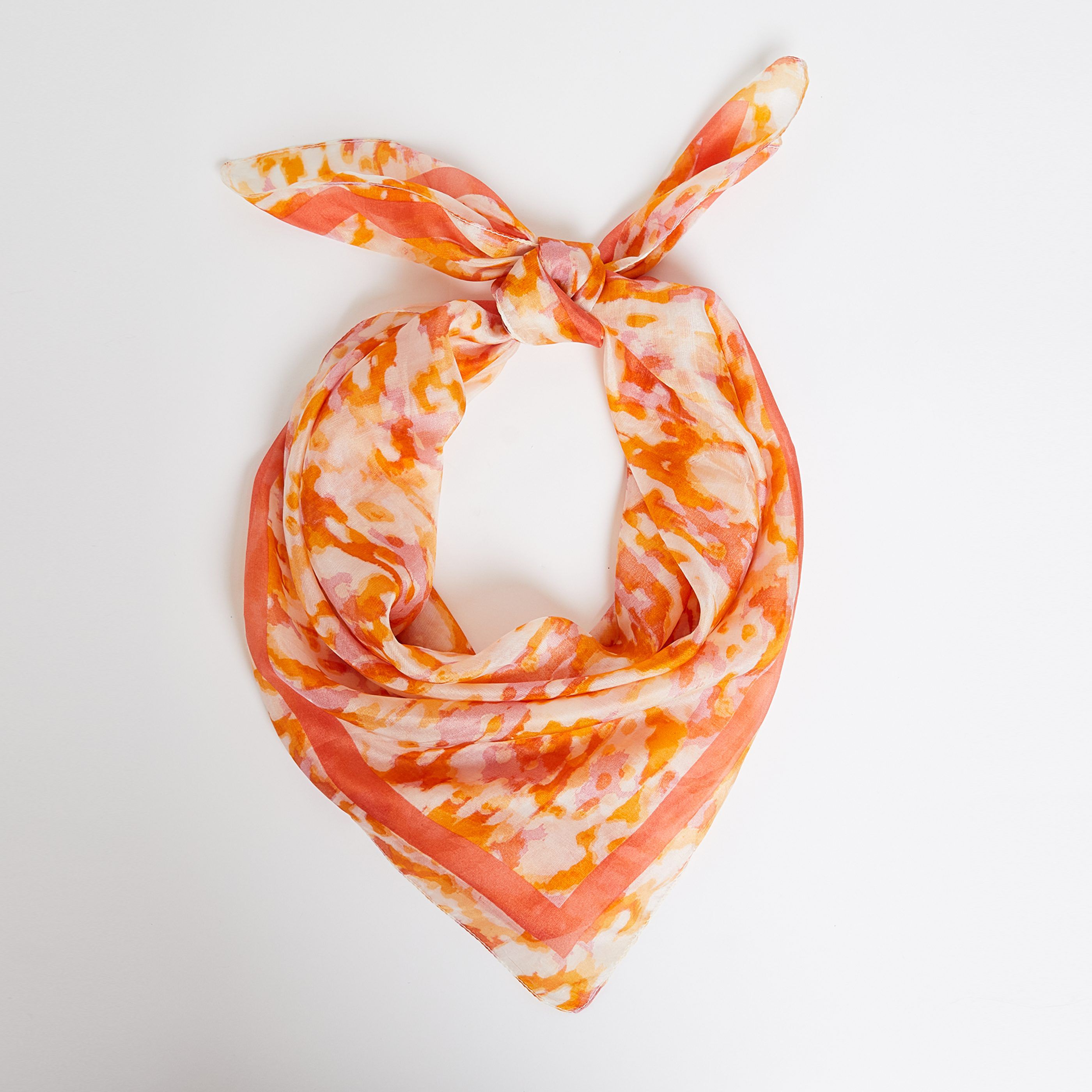 Foulard imprimé femme - ORANGE