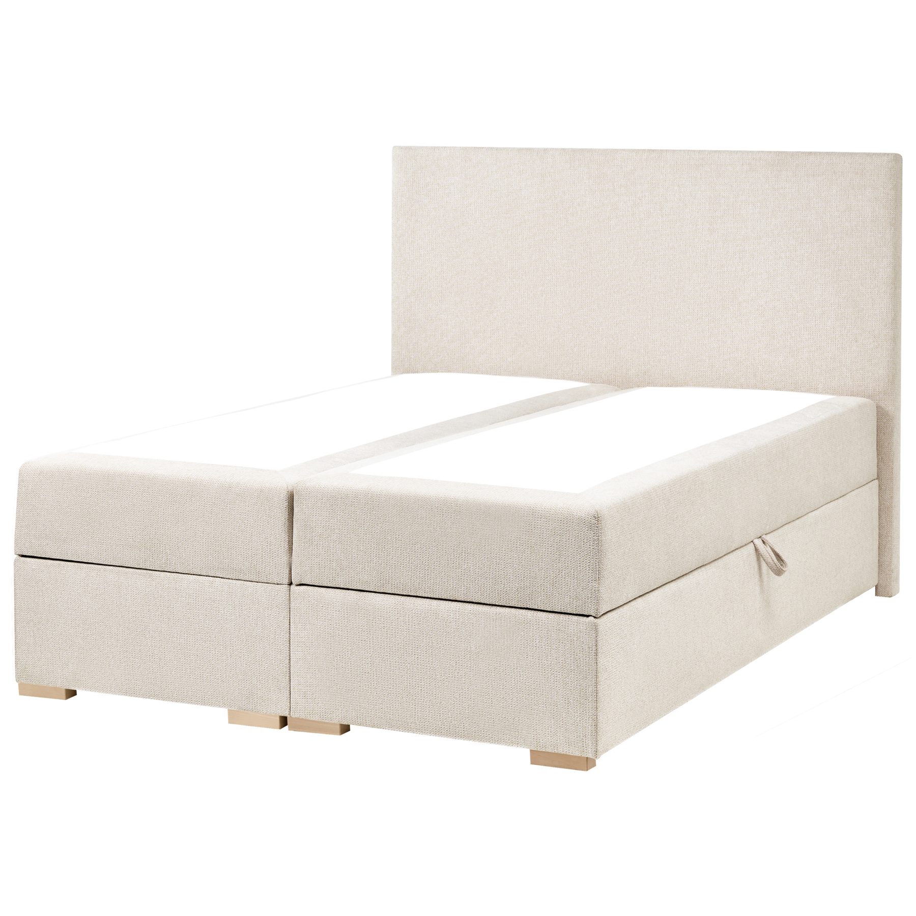 Beliani - MAJOR - Boxspring - Lichtbeige - 180 x 200 cm - Stof
