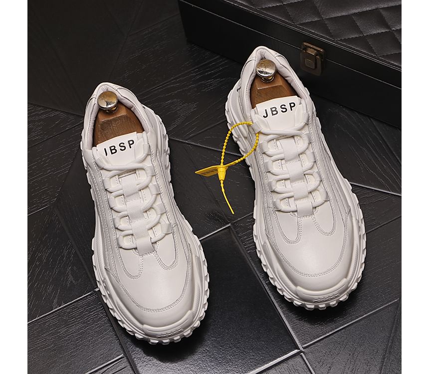 Mr Ozera - Platform-sneakers van imitatieleer met vetersluiting