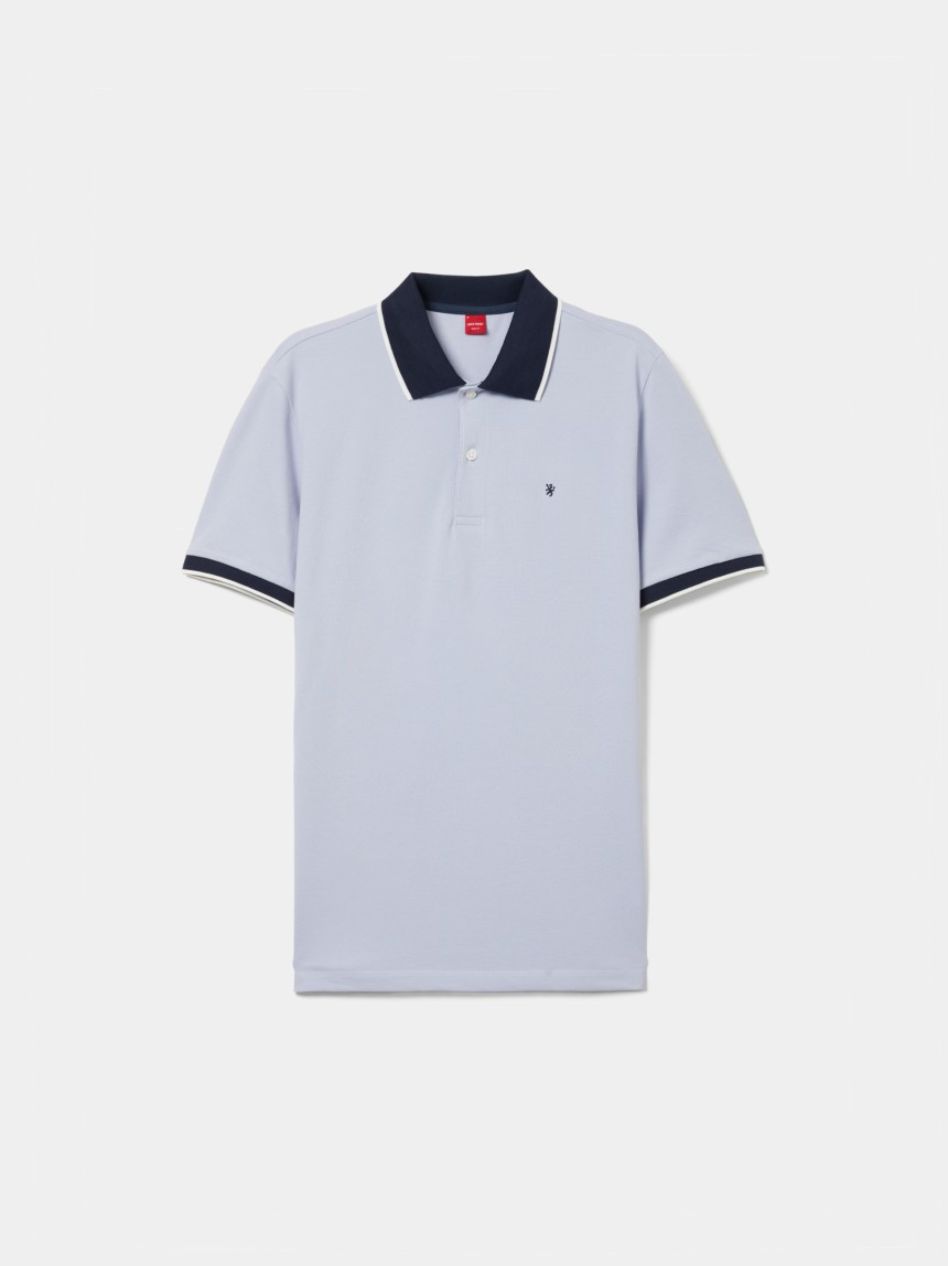 Polo de manga curta em algodão