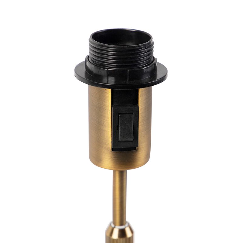 Bronze tafellamp met plisse kap wit 35cm - Parte