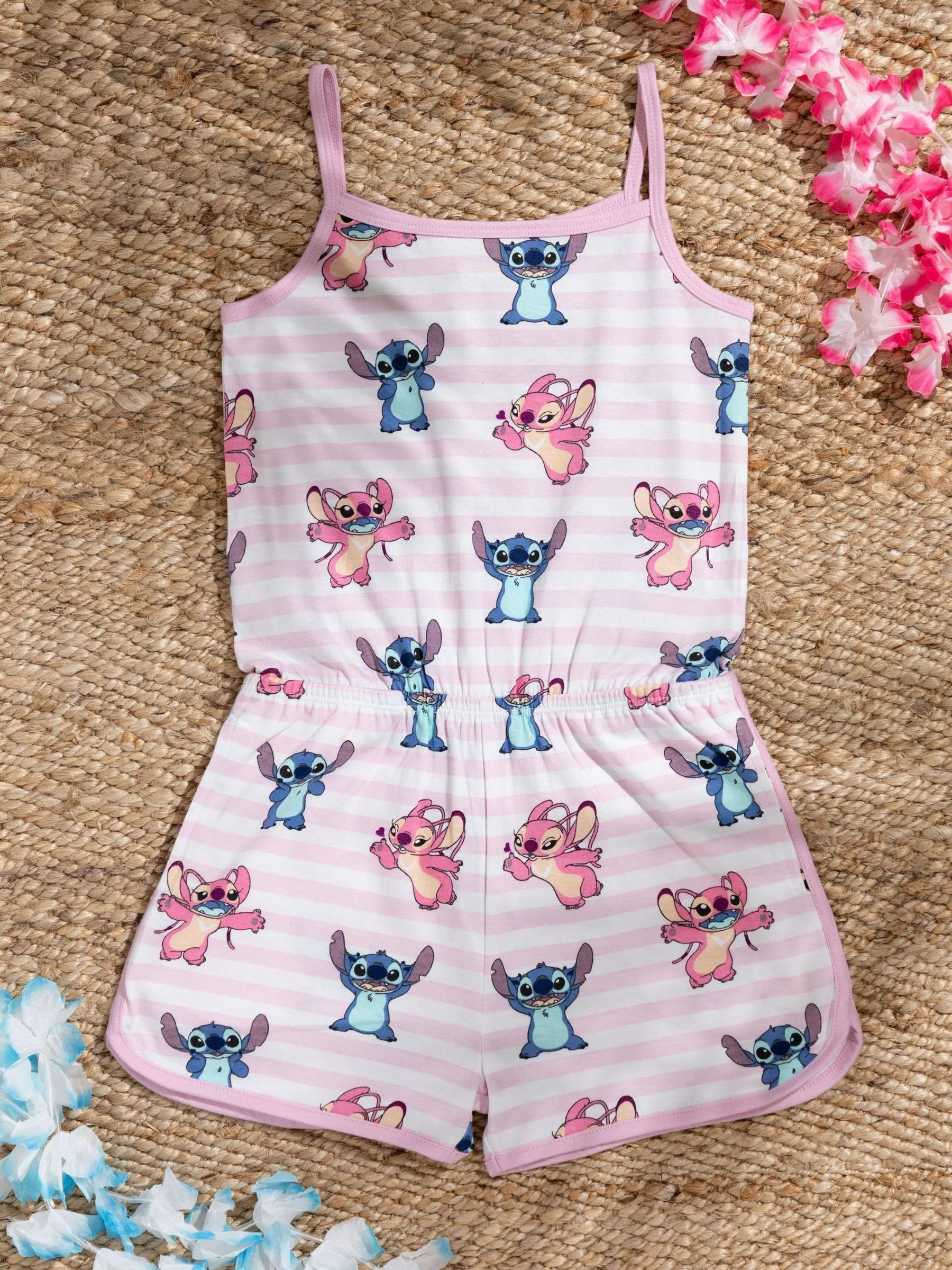 Roze - Vanilla Underground Disney Stitch mouwloos speelpakje voor meisjes