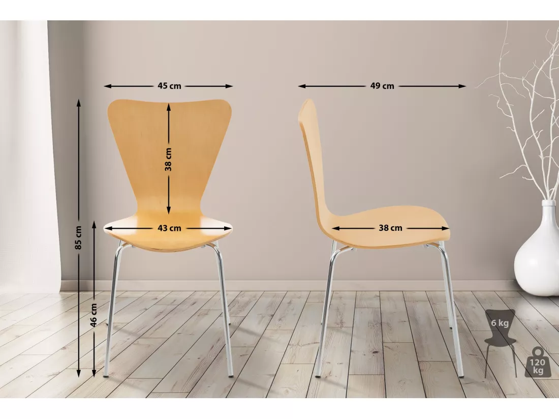 Lot de 16 Chaise de conférence - Bois & Nature - Nature - Calisto