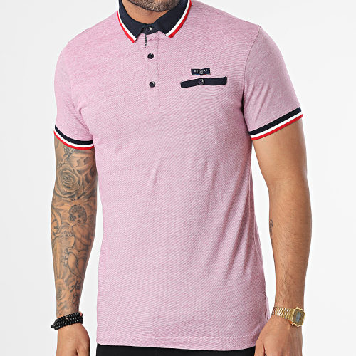 Polo Manches Courtes Drexler Rose Chiné
