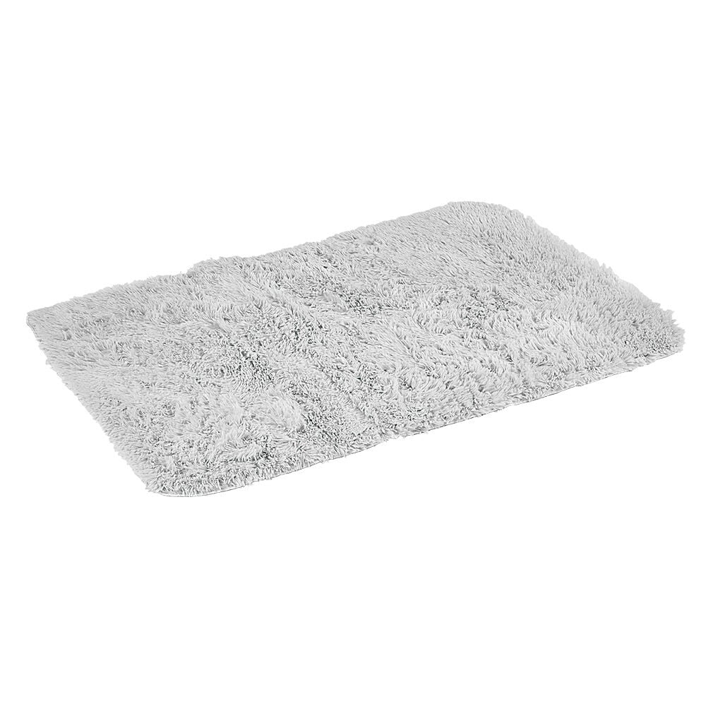 Tapis rectangulaire fourrure Shaggy gris clair
