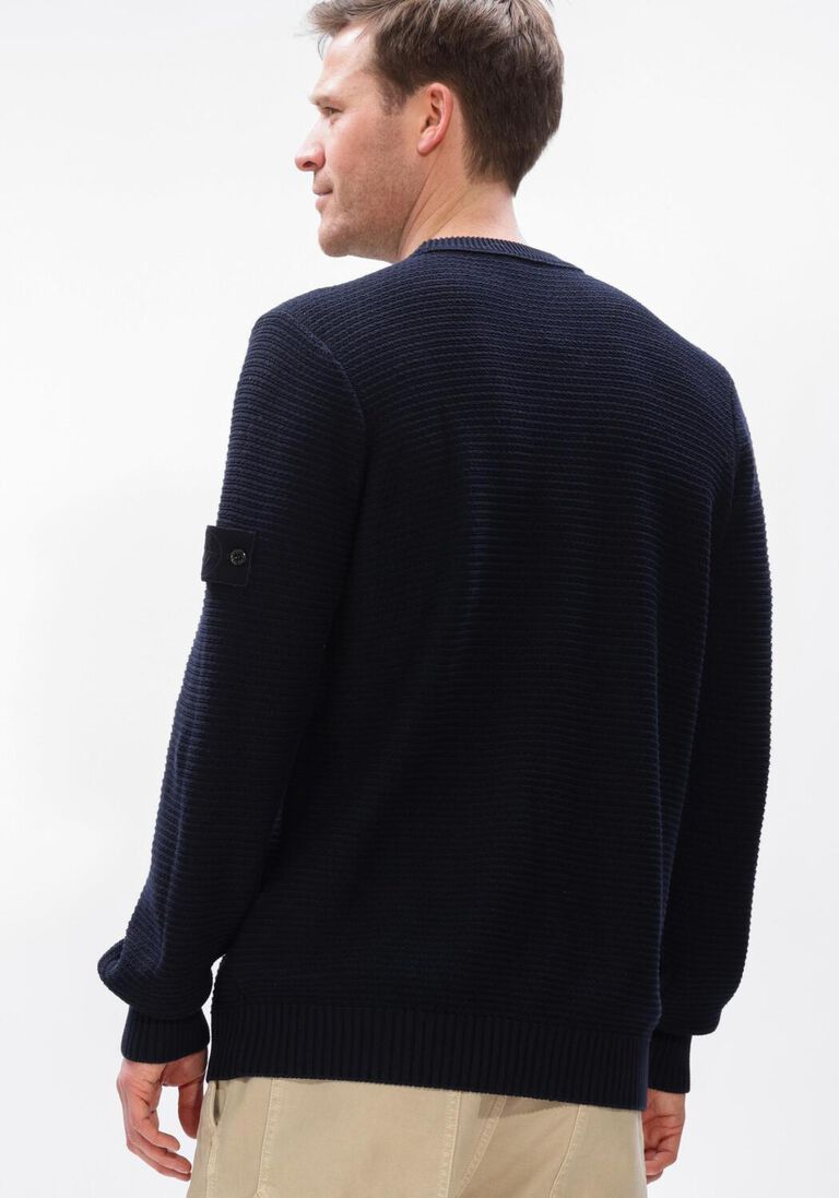donkerblauwe stone island trui crew neck s00fa