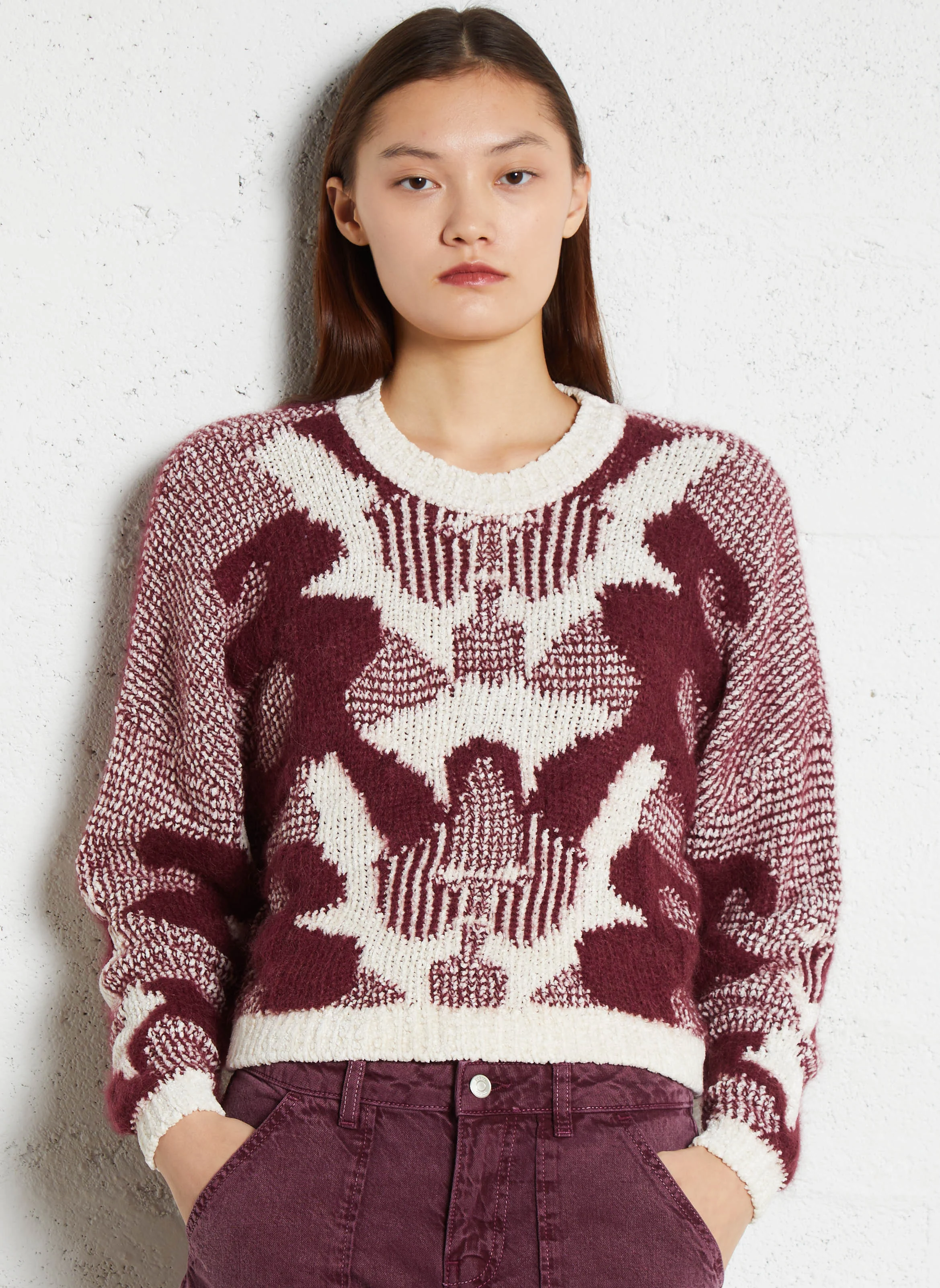 RORA - Pull droit en alpaga et mohair mélangé | Rouge