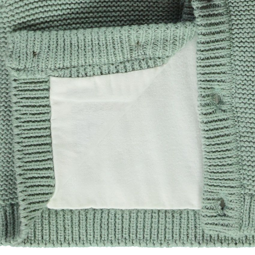Gilet tricot à capuche ludique pour bébé garçon - Vert