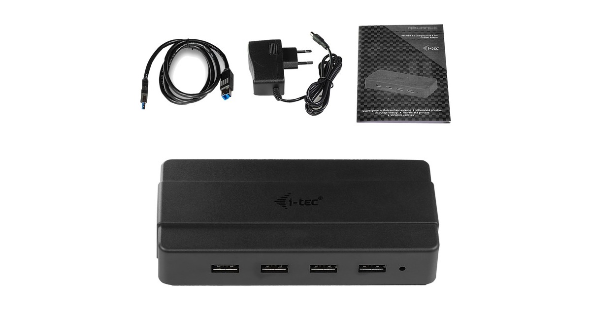 i-tec4-Port USB 3.0 Charging usb-hub  (Zwart, incl. Power Adapter)
