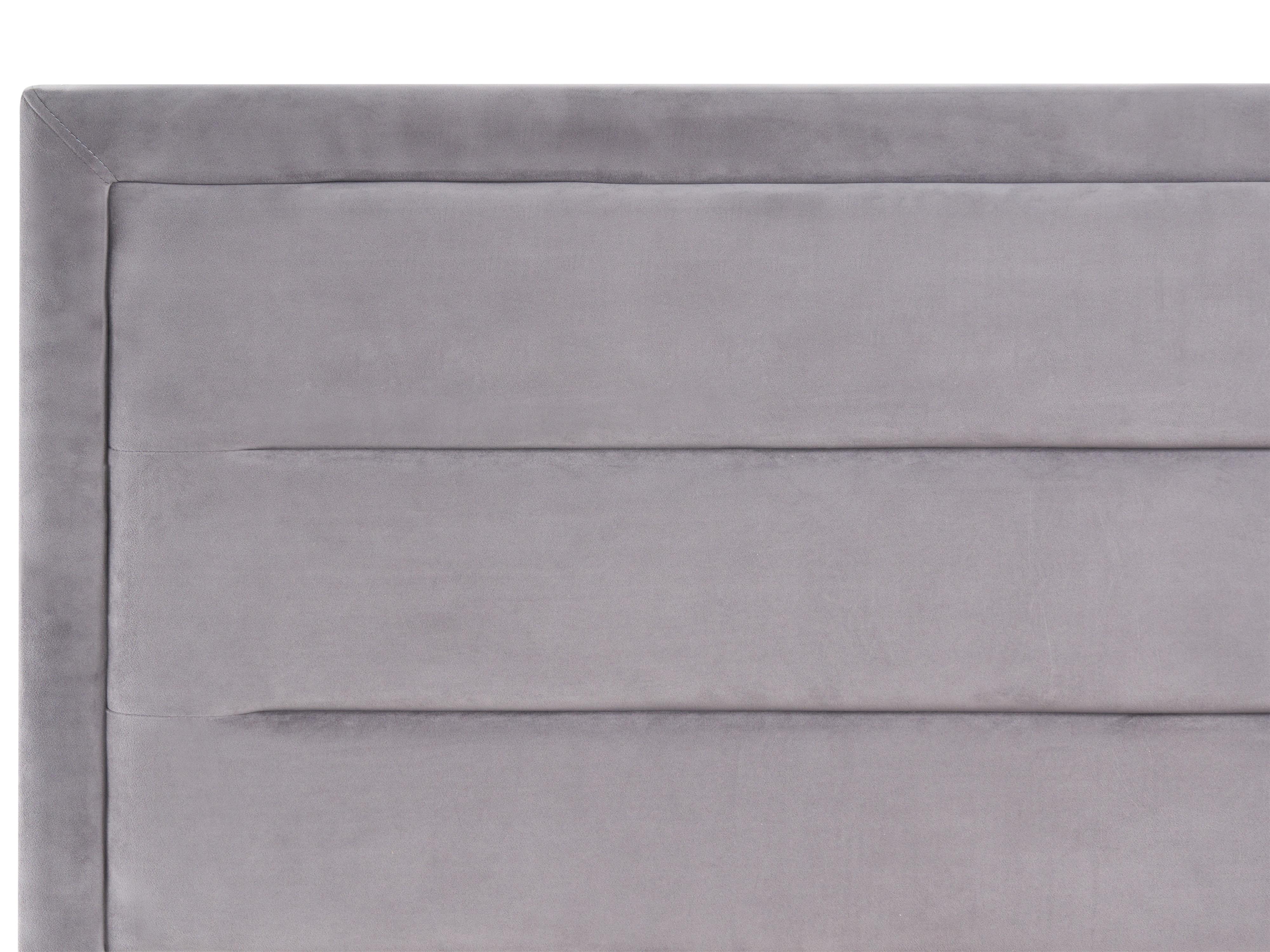 Bed Fluweel ROUEN 140 x 200 cm Donkergrijs