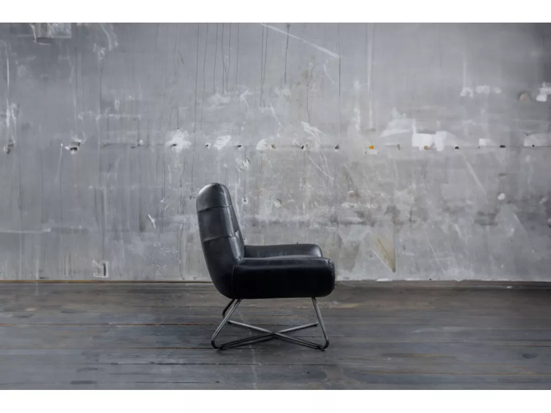 Fauteuil - Noir cuir - SNOOZE